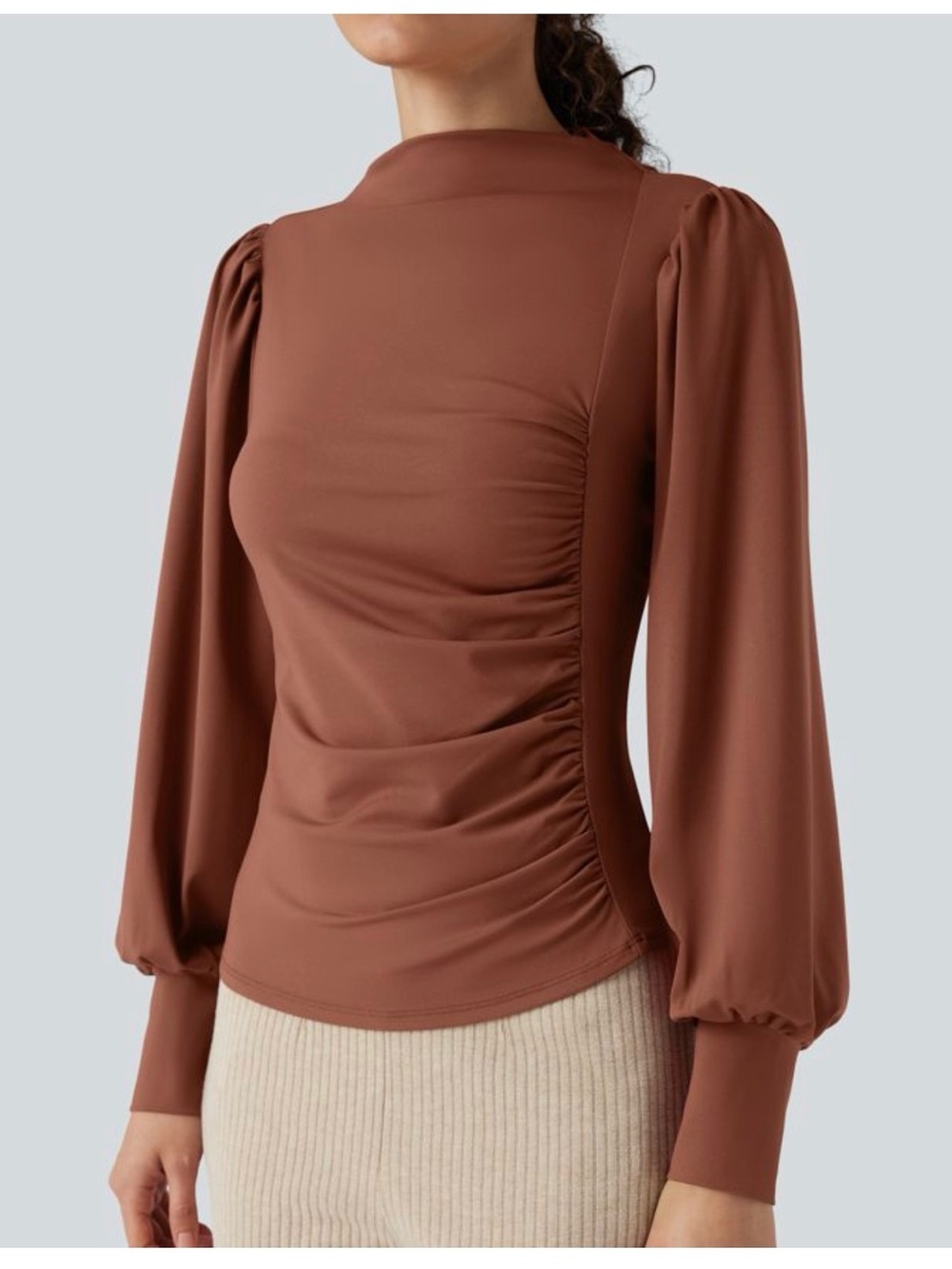 Women's Long-Sleeve Ruched Top